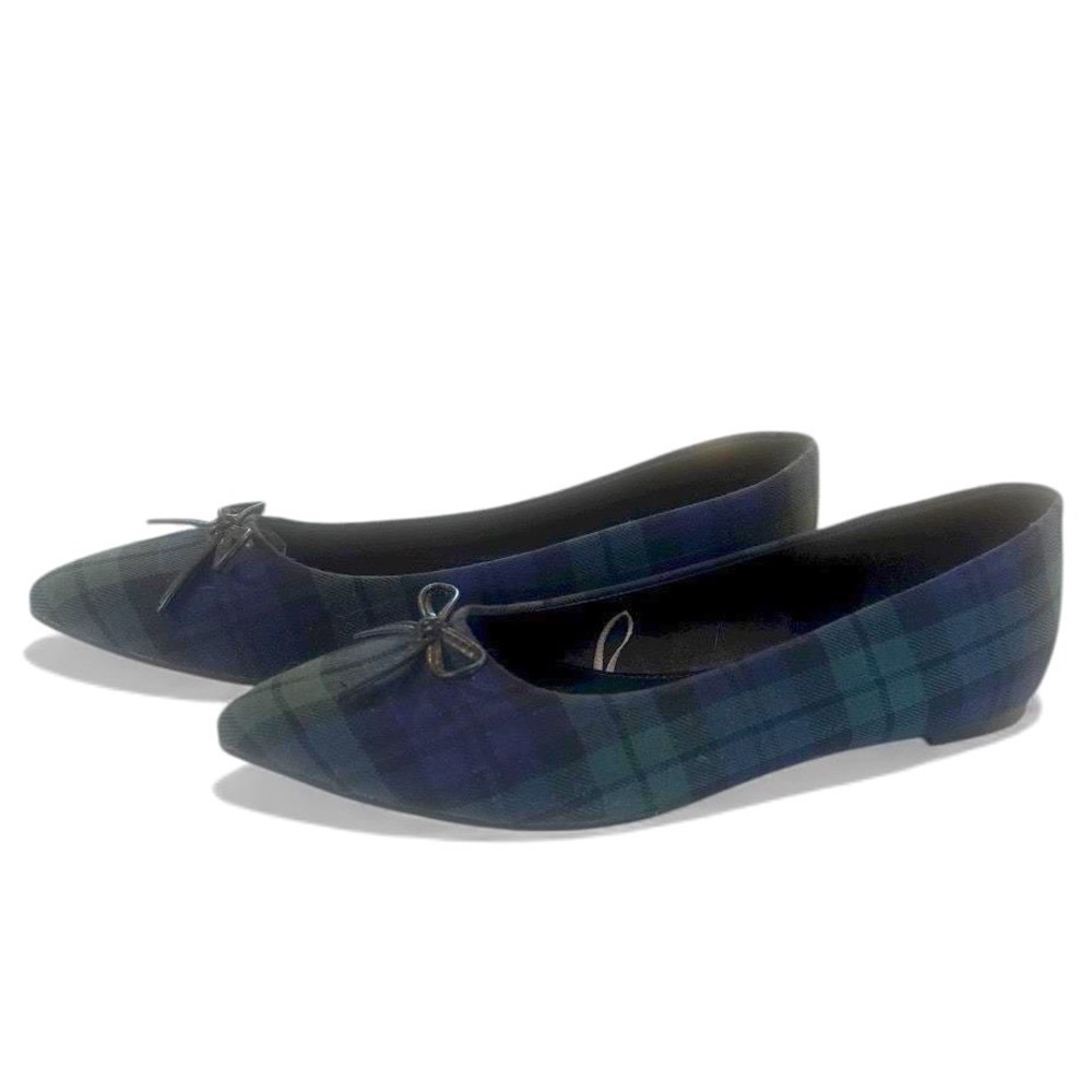 J. Crew Plaid Pointed Toe Ballet Flats Women's Size 8